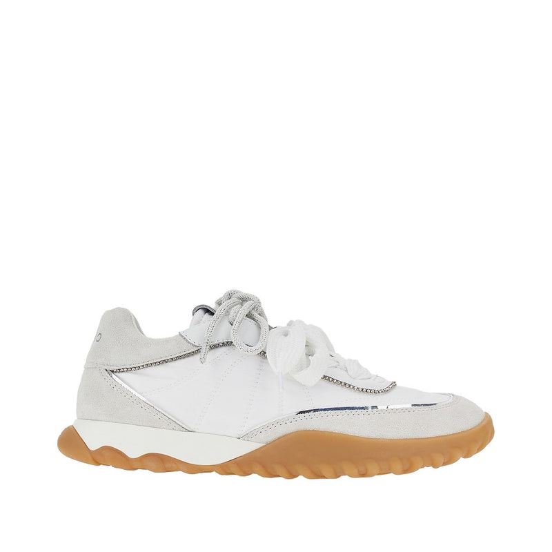 Pinko Pinko Suede Leather and Nylon Sneakers White - World Class Fashion