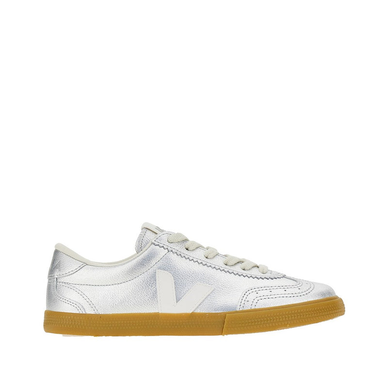 Veja Veja Metallic Leather 'Volley' Sneakers Silver - World Class Fashion