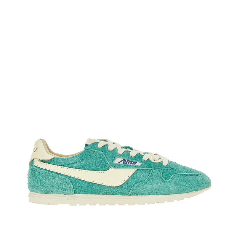 Autry Autry Windspin Suede Leather Sneakers Green - World Class Fashion