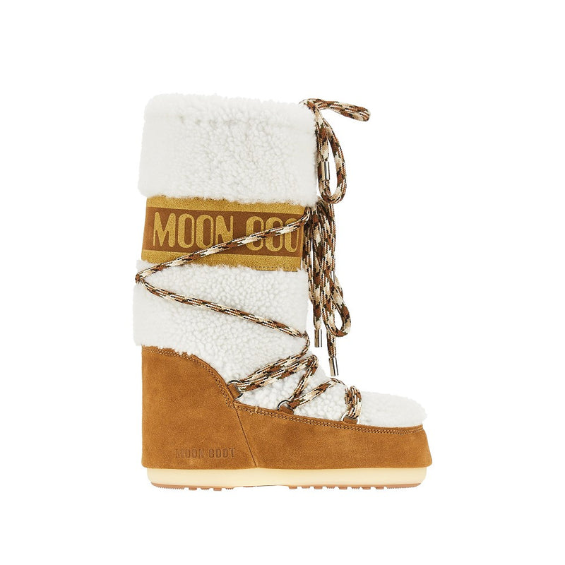 Moon Boot Moon Boot Shearling Icon Boots White Women - World Class Fashion
