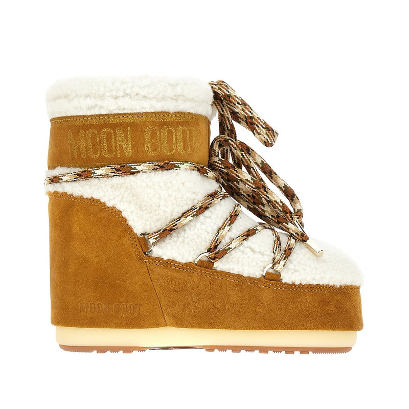 Moon Boot Moon Boot Icon Low Shearling Boots White - World Class Fashion