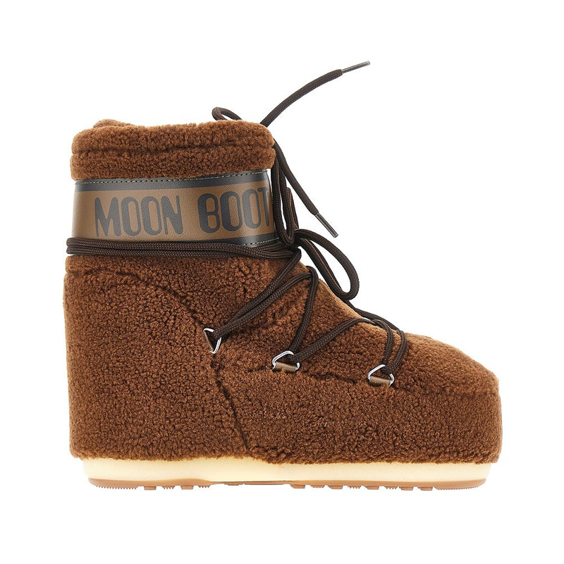 Moon Boot Moon Boot Icon Low Glance Teddy Boots Brown - World Class Fashion