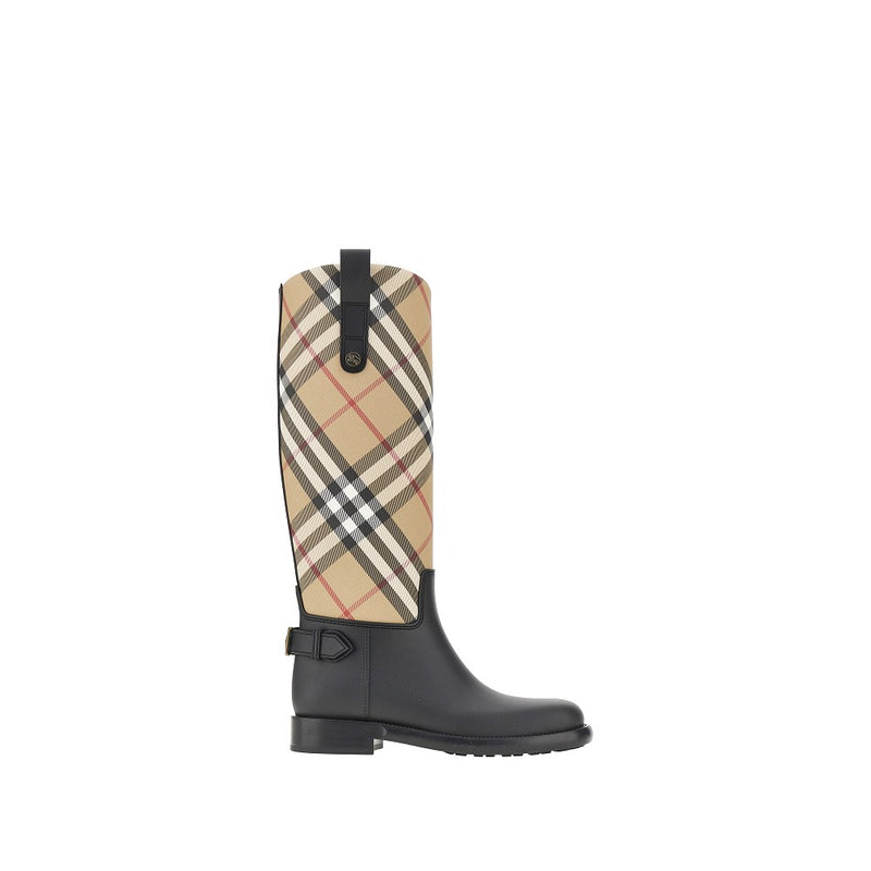 Burberry Burberry Cavalier Check Boots Beige Women - World Class Fashion