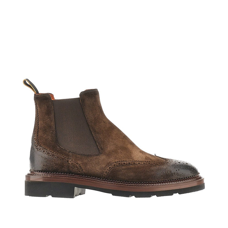 Santoni Santoni Suede Leather Chelsea Boots Brown Men - World Class Fashion