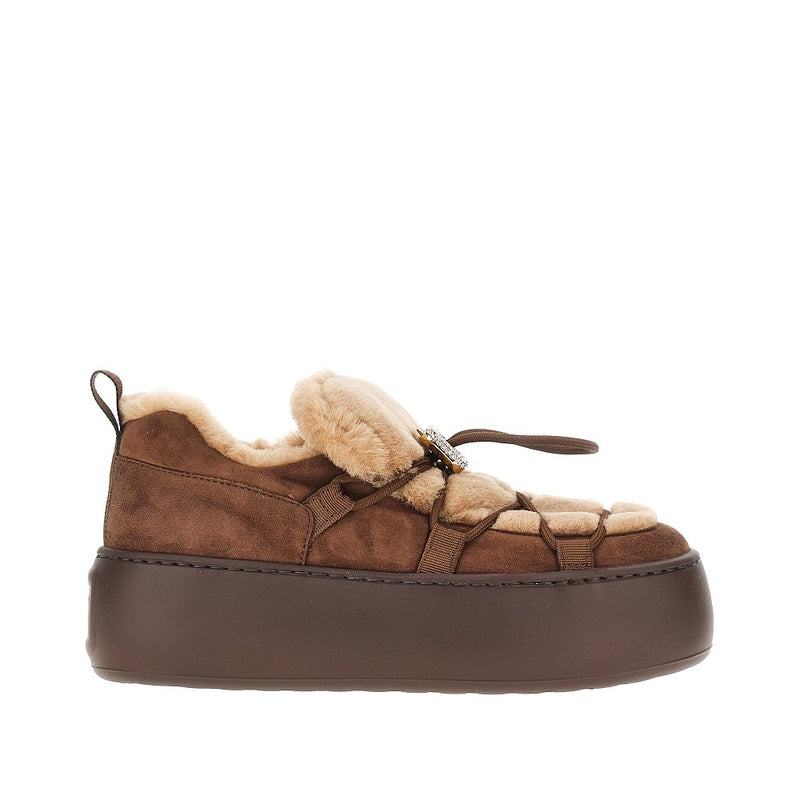 Roger Vivier Roger Vivier Viv' Up Snow Sneakers Brown - World Class Fashion