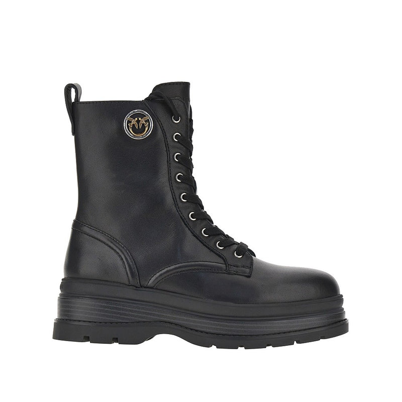 Pinko Pinko Leather Ankle Boots Black Women - World Class Fashion