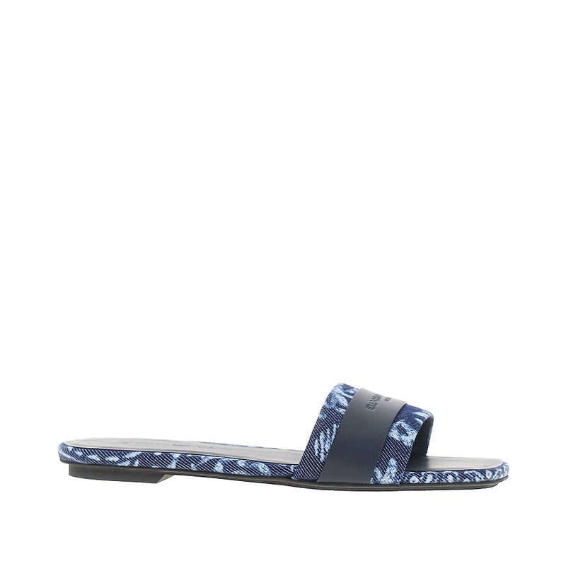 Emporio Armani Emporio Armani Canvas Slides with Jacquard Bandana Blue - World Class Fashion