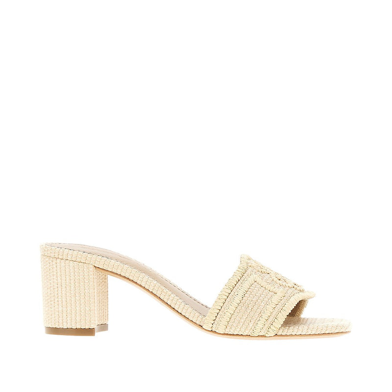 Emporio Armani Emporio Armani Woven Raffia Mules Beige Women - World Class Fashion