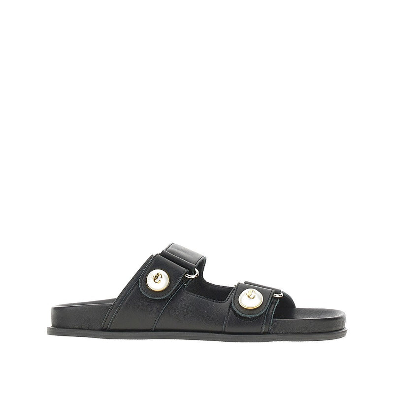 Jimmy Choo Jimmy Choo Fayence Leather Double-strap Sandals Black - World Class Fashion