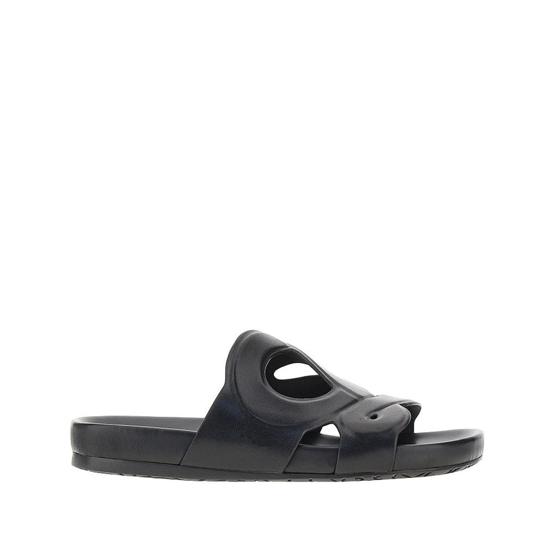 Loewe Loewe Ease Monogram Leather Slides Black Men - World Class Fashion