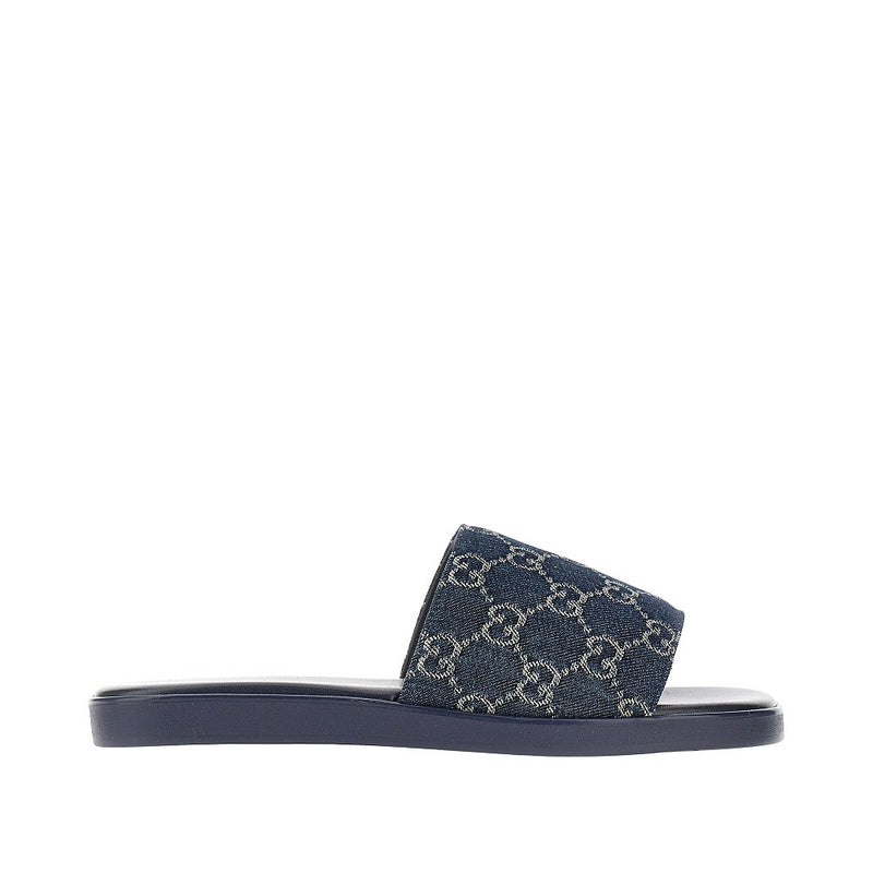 Gucci Gucci GG Denim Slides Blue Men - World Class Fashion