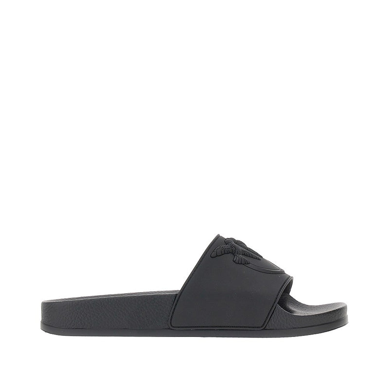 Pinko Pinko Love Birds Logo Rubber Slides Black - World Class Fashion