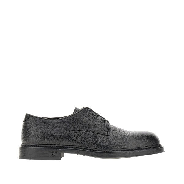 Emporio Armani Emporio Armani Grained Leather Derby Shoes Black - World Class Fashion
