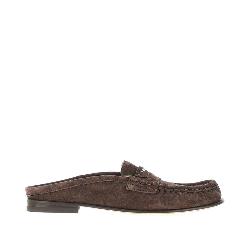 Fendi Fendi Fendi Scrunch Suede Leather Sabot Brown - World Class Fashion