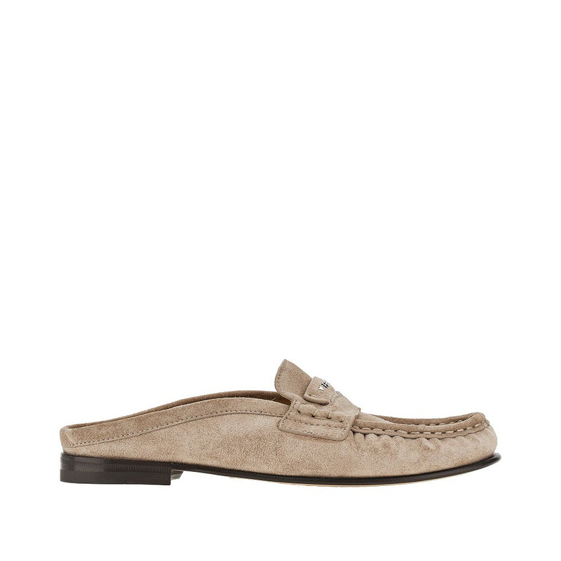 Fendi Fendi 'Fendi Scrunch' Suede Leather Sabot Beige - World Class Fashion