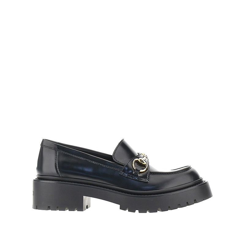 Gucci Gucci Lug Sole Leather Loafers Black Women - World Class Fashion