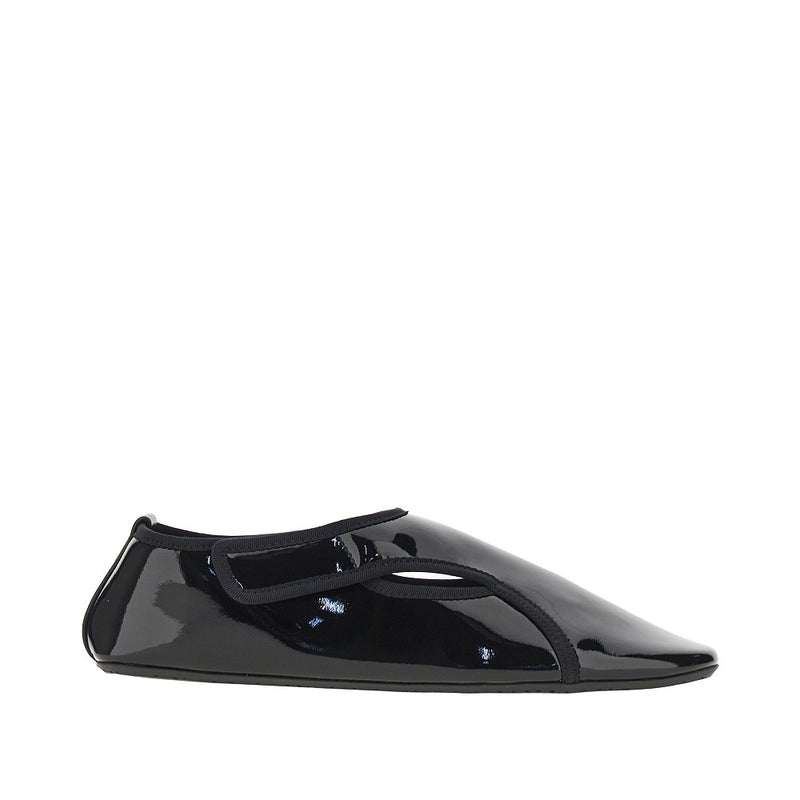 Alaia Alaia Patent Leather Flex Slippers Black - World Class Fashion