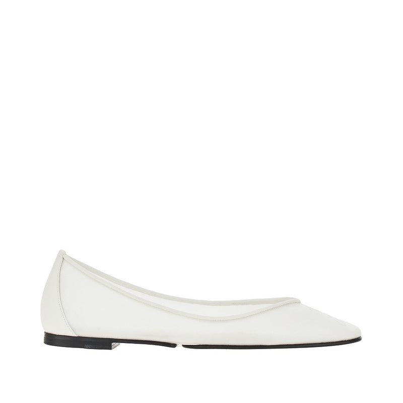 Jacquemus Jacquemus Ovalo Mesh Ballerinas White - World Class Fashion