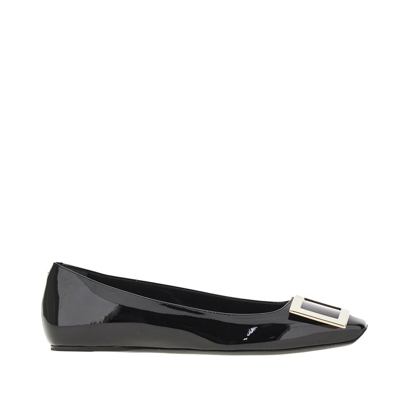 Roger Vivier Roger Vivier Trompette Patent Leather Ballet Flats Black - World Class Fashion