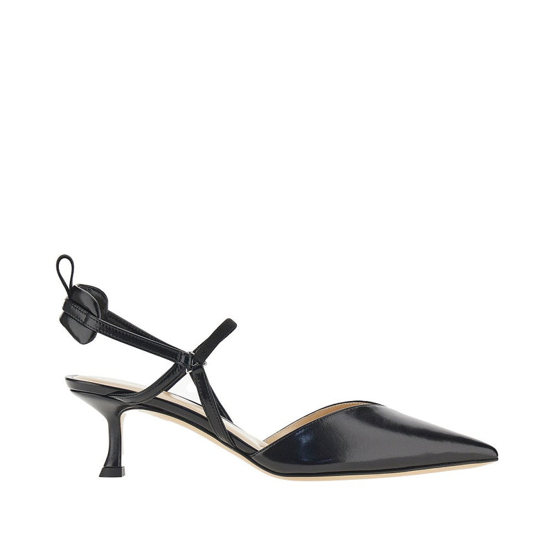 Fendi Fendi Very Colibry Leather Slingback Pumps Black - World Class Fashion