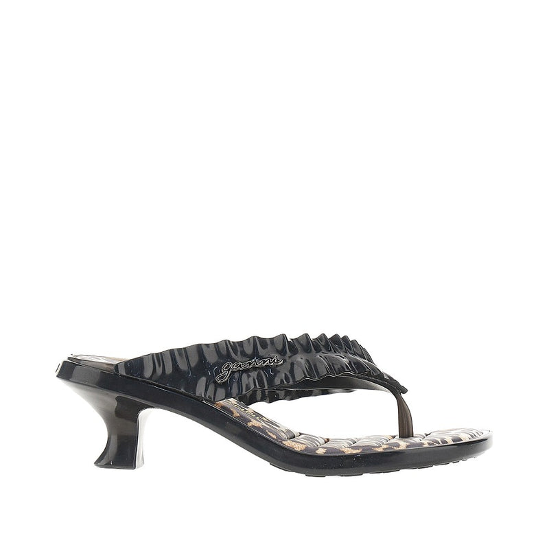 Ganni Ganni X Melissa Rubber Thong Heel Black - World Class Fashion