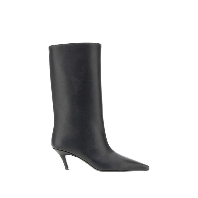 Amina Muaddi Amina Muaddi Fiona Nappa Leather Boots Black - World Class Fashion