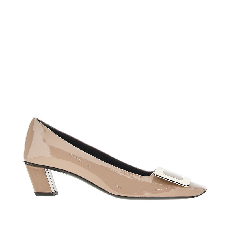 Roger Vivier Roger Vivier Belle Vivier Patent Leather Pumps Grey - World Class Fashion
