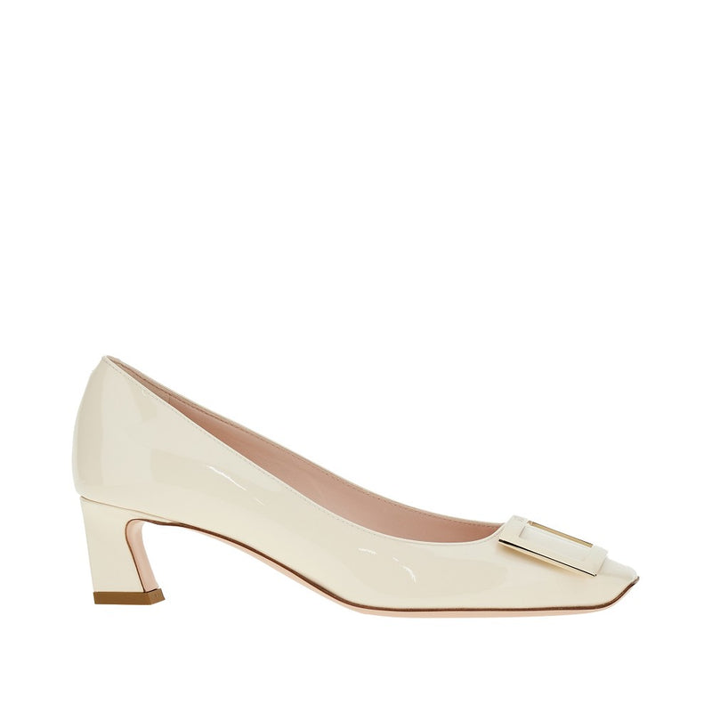 Roger Vivier Roger Vivier Trompette Patent Leather Pumps White - World Class Fashion