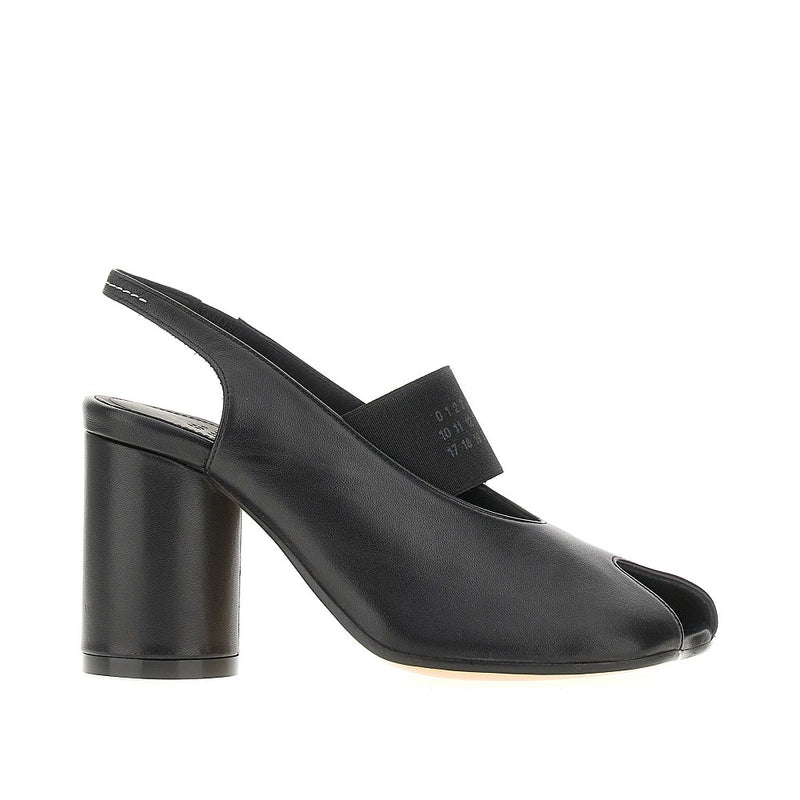 Mm6 Mm6 Leather Anatomic Slingback Pumps Black - World Class Fashion