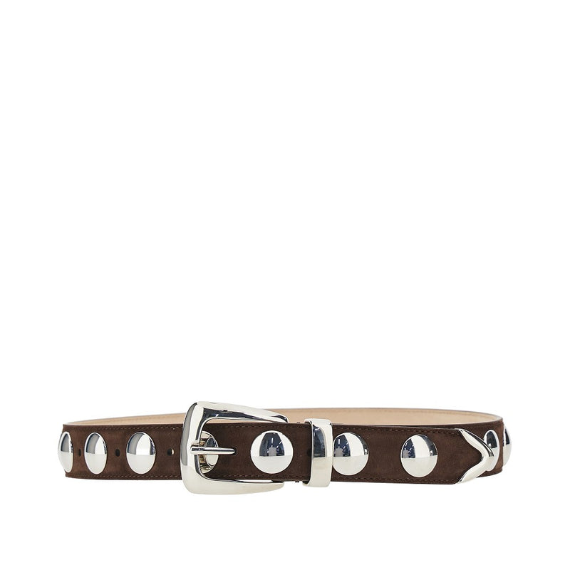 Khaite Khaite Benny Suede Leather Belt Brown - World Class Fashion