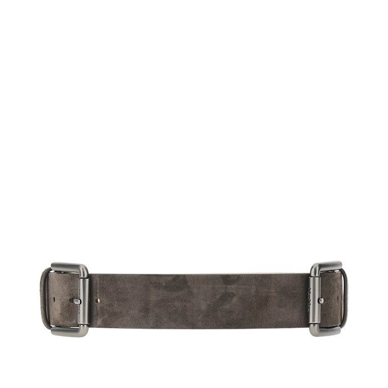 Max Mara Max Mara Double Buckle Suede Leather Belt - World Class Fashion