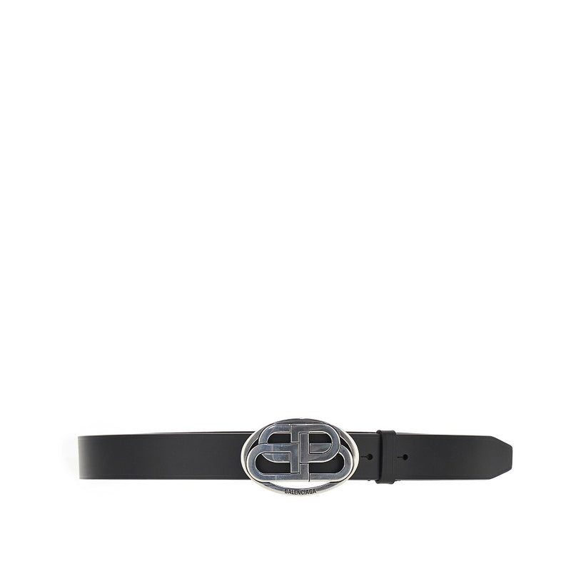 Balenciaga Balenciaga Oval BB Leather Belt Black - World Class Fashion