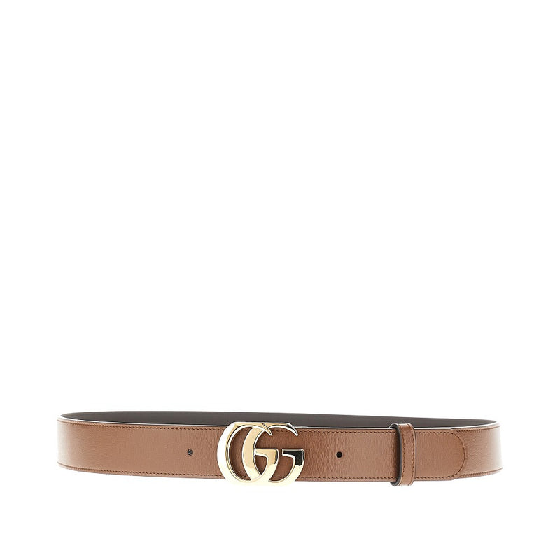 Gucci Gucci Cut GG Marmont Leather Belt Brown - World Class Fashion