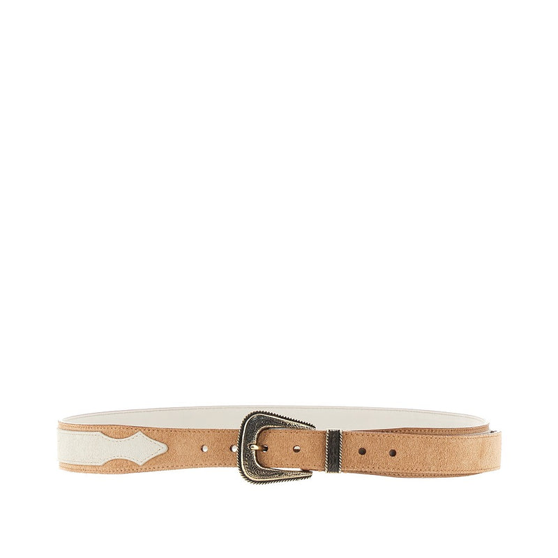 Brunello Cucinelli Brunello Cucinelli Two-tone Reversed Leather Belt Beige - World Class Fashion