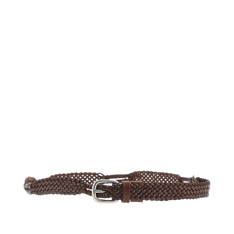 Brunello Cucinelli Brunello Cucinelli Braided Leather Belt Brown - World Class Fashion