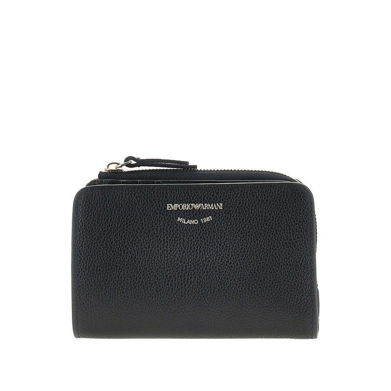 Emporio Armani Emporio Armani Grained Leather Bi-fold Wallet Black - World Class Fashion