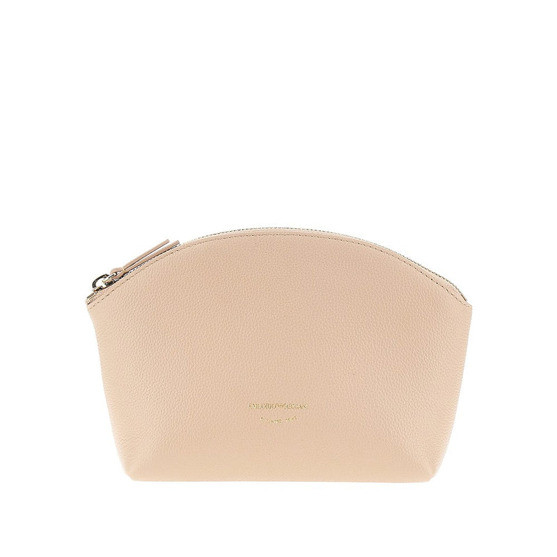 Emporio Armani Emporio Armani Grained Leather Pouch Beige - World Class Fashion