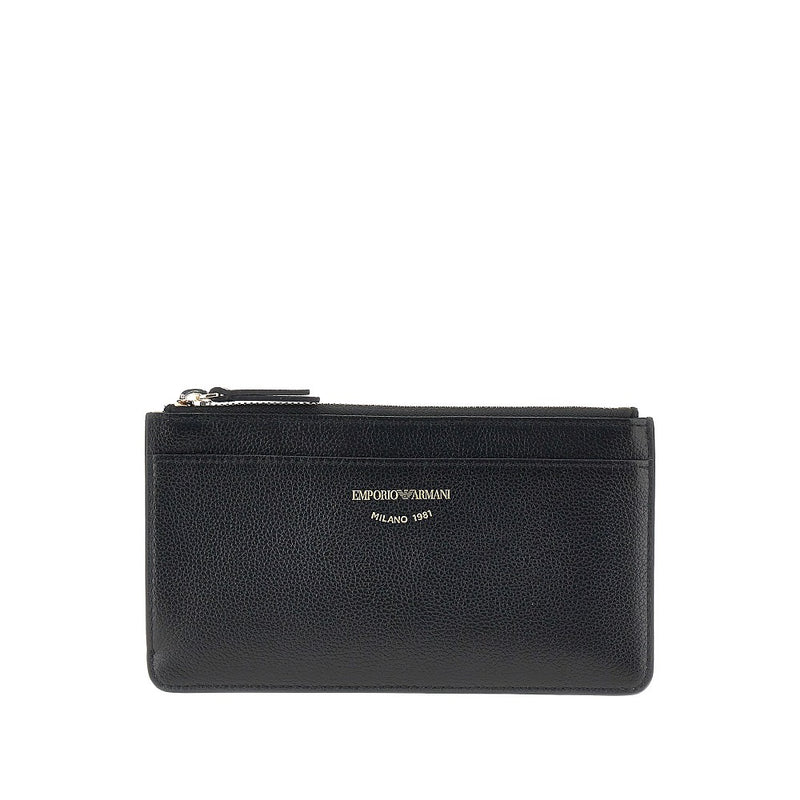 Emporio Armani Emporio Armani Faux Leather Cardholder Pouch Black - World Class Fashion