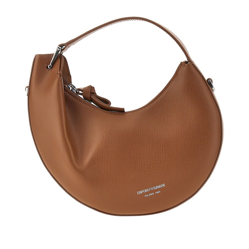 Emporio Armani Emporio Armani Leather Mini Hobo Bag Brown - World Class Fashion