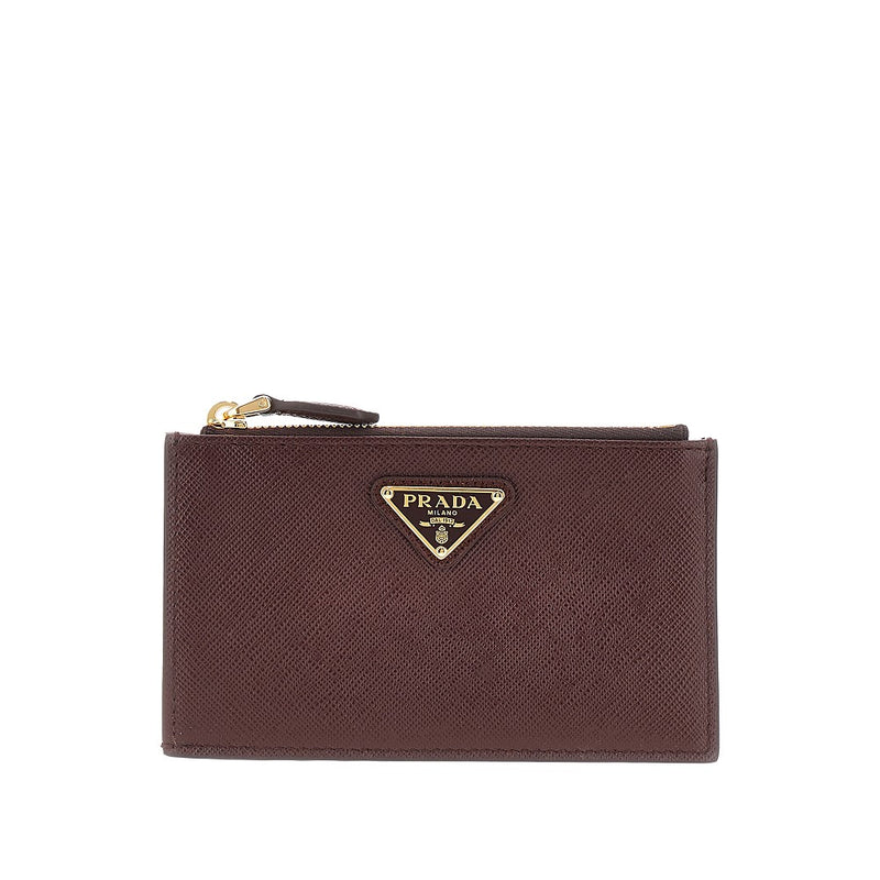 Prada Prada Saffiano Leather Cardholder Pouch Red - World Class Fashion