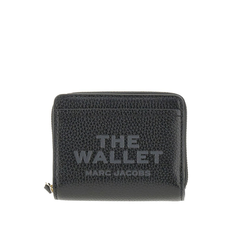 Marc Jacobs Marc Jacobs Grained Leather Mini Compact Wallet Black - World Class Fashion