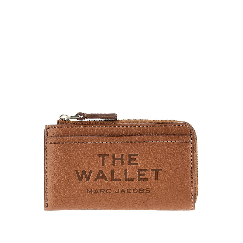Marc Jacobs Marc Jacobs Grained Leather Zip Wallet Brown - World Class Fashion