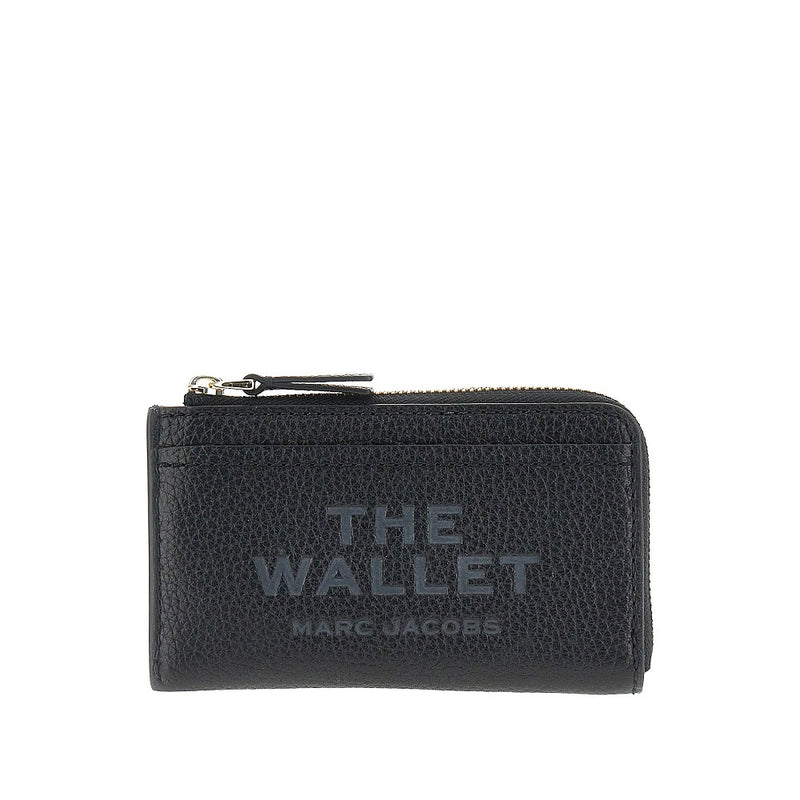 Marc Jacobs Marc Jacobs Grained Leather Zip Wallet Black - World Class Fashion