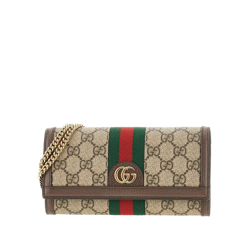 Gucci Gucci Ophidia Wallet On Chain Brown - World Class Fashion