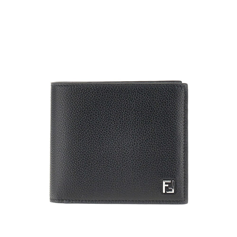 Fendi Fendi FF Leather Bi-fold Wallet Black - World Class Fashion