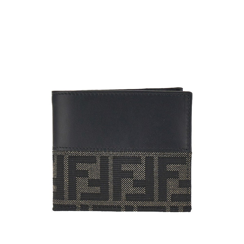 Fendi Fendi FF Jacquard Bi-fold Wallet Brown - World Class Fashion