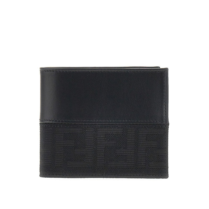 Fendi Fendi FF Jacquard Bi-fold Wallet Black - World Class Fashion