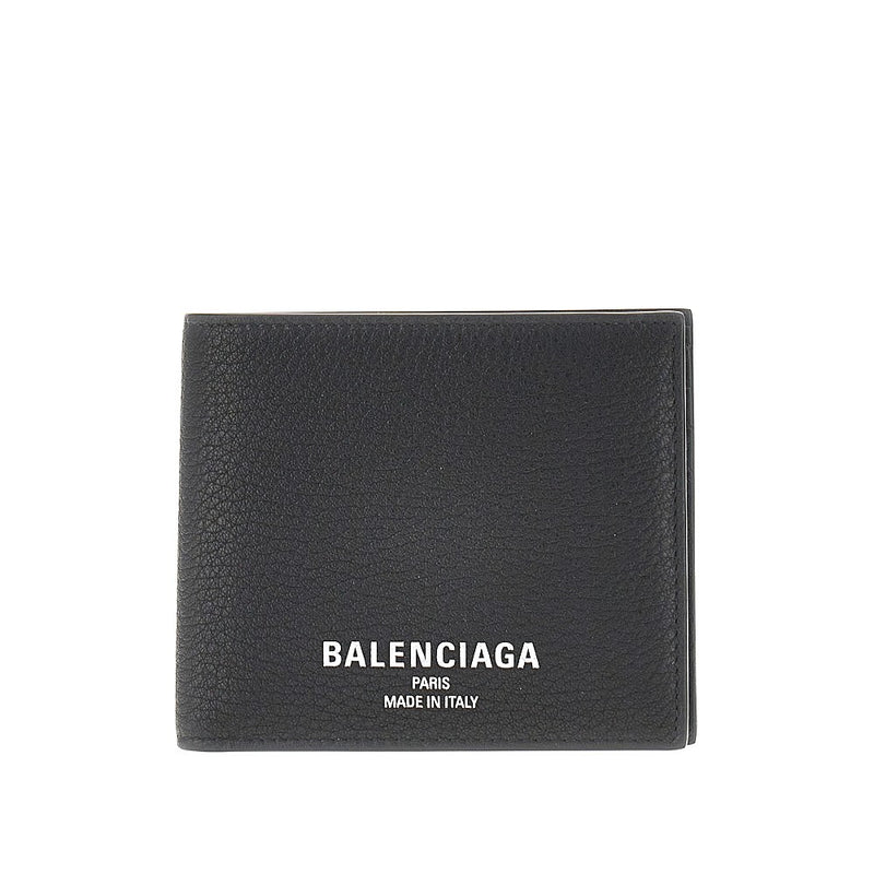 Balenciaga Balenciaga Grained Leather Bi-fold Wallet Black - World Class Fashion