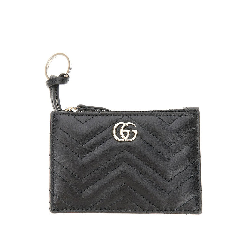 Gucci Gucci GG Marmont Leather Key Holder Black - World Class Fashion