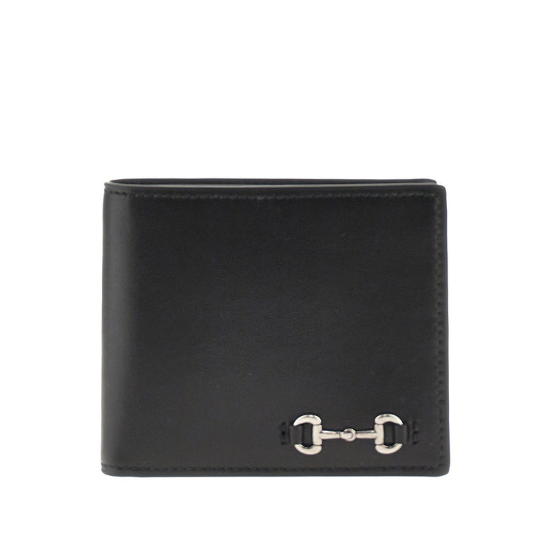 Gucci Gucci Leather Wallet with Horsebit Detail Black - World Class Fashion